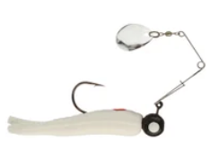 JOHNSON BEETLE SPIN WHITE RED DOT COL NICKEL 1/4